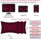 Mulberry Silk Pillow Cases King Size with Hidden Zipper, Ultra Smooth and Soft Breathable Cooling Silk Satin Pillowcase for Hair and Skin, Gifts for Women Men (Burgundy Red, 20x36 Inches, 1 Pack)