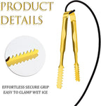 6 Pcs Ice Tongs Stainless Steel 6 Inch with Serrated Teeth Durable Serving Metal Tongs for Kitchen, BBQ, Buffet & Party Secure Grip Mini Tongs for Ice Cubes, Sugar, Salad，Appetizers