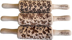 SUMMER 3 KID Rolling Pin SET. Wooden Laser Cut Mini Rolling Pins for cookies, play dough, salt dough or clay Butterfly, Music Flower by Algis Crafts