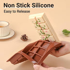 FUNBAKY Dubai Silicone Chocolate Bar Mold - 1-Inch Deep Cavities, Large Thick Candy Bar Mold, Ideal for Filling Pistachio Chocolate, Includes Scraper, 2 Pack