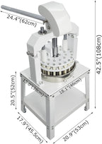 24PCS Vertical Type Manual Dough Dividing Machine 2 Trays Manual Dough Divider Bakery Dough Cutter Machine 1.59oz-8.46oz(45g-240g)/pcs