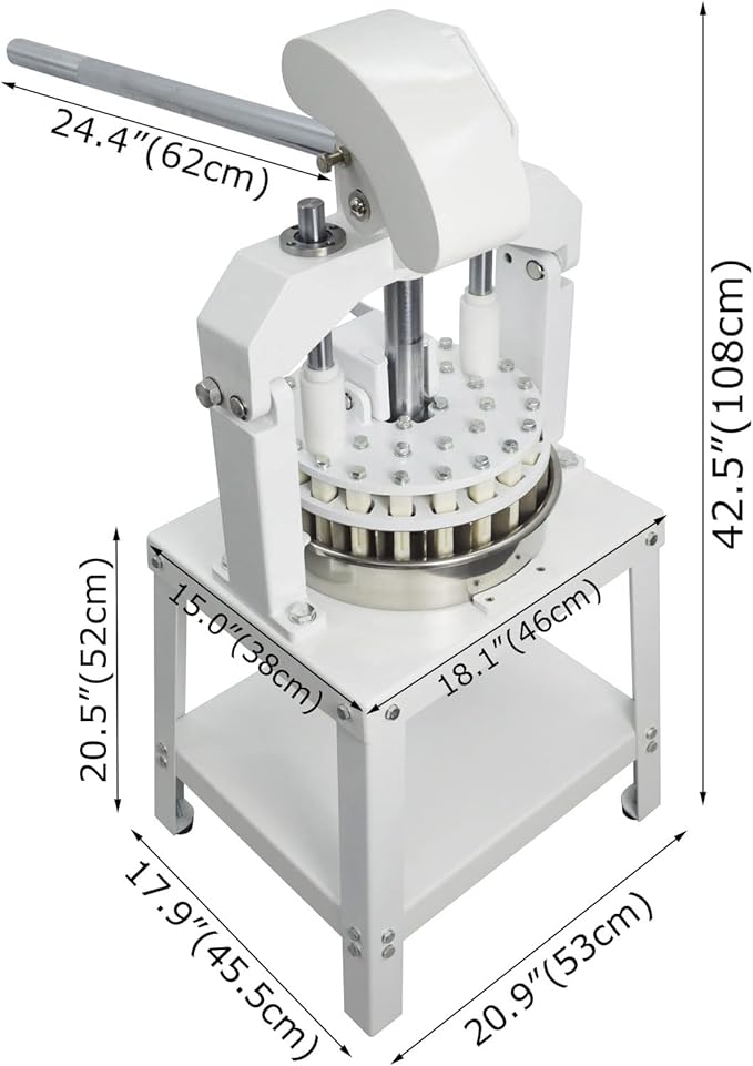 30PCS Vertical Type Manual Dough Dividing Machine 36g-192g/pcs Bakery Dough Cutter Machine Manual Dough Divider with 2 Trays