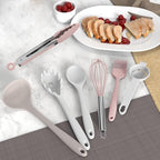 Silicone Cooking Utensils Set - 446°F Heat Resistant Silicone Kitchen Utensils,Spatula,Spoon, Kitchen Utensil Sets Gadgets Tools Set for Nonstick Cookware,Dishwasher Safe BPA FREE (Multicolor)
