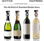 WOTOR Champagne&Wine Bottle Stoppers Stainless Steel with Food Grade Silicone, Leak Proof Keep Fresh Reusable Saver, Cork Suitable for Wine, Champagne, Cava, Prosecco and Sparkling (2 Pack Silver）