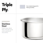 CAROTE 3QT Stainless Steel Sauce Pan with Stand-Up Lid, Nonstick Stainless Steel Pot with Detachable Handle, Non Toxic Kitchen Saucepan, Induction Kitchen Cookware, Oven Safe to 600°F