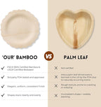Bambu Pack of 8-9 Inch Disposable Bamboo Plates Fancy, Biodegradable Eco Friendly Products, Bamboo Disposable Plates for Party, Weddings, and Events, Great For Any Occasion, Compostable Plates