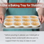 CAKETIME Silicone Muffin Pan, Regular Size Muffin Pan for Baking 12 Cups Non Stick Silicone Cupcake Pan 1 Pack Confetti