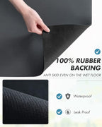 AMOAMI Dish Drying Mat for Kitchen Counter-Coffee Mat Bar Accessories, Hide Stain, Rubber Backed, Absorbent, Fit Under Coffee Maker, Espresso Machine, Pot, Dish Rack, 12"x19", Dark Grey