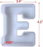 4 inch 26 Pack English Letter Silicone Mold - Alphabet Capital & Large Letter Resin Casting Mold