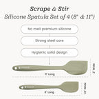 StarPack 'Scrape & Stir' Silicone Spatula Set (4 Pcs) - Heat Resistant Spatula Set 600°F - Food Grade Kitchen Spatulas - Nonstick Silicone Baking & Cooking Spatulas - Rubber Turner Set for Kitchen Use