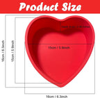 Heart Shaped Cake Pans, 3pcs 6 Inch Silicone Cake Pan for Baking, Heart Molds Silicone Non-Stick Quick Release Suitable, Easy Clean