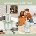 24 Cup Large Capacity Food Processors,Meat Grinder Veggie Chopper with Stainless Steel Bowl,3 Speeds,4 Bi-Level Bladesand Spatula for Baby Food,Meat,Onion,Vegetables,Fruits