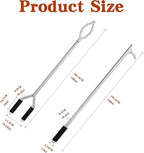 40" Stainless Steel Fire Log Tongs Firewood Grabber and Fire Poker Set,Large Fire Pit Tool Outdoor/Indoor Bonfire Campfire Backyard Deck Camping Log Grabber Safely Moves Firewood