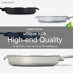 COOKLOVER Nonstick Ceramic Fry Pan, Non-Toxic, PTFE&PFOA Free, Induction Compatible Egg Skillet Frying Pan with Heat Resistant Handle, 9.5 Inch – Cream White