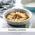 Ceramic Pie Pan, 10 Inches Pie Dish, Pie Plate for Dessert Kitchen, Round Baking Dish Pan for Dinner, Texture Series (White)