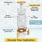 pH Recharge Glass Alkaline Water Filter Dispenser - Countertop Water Filter System - Purifier Pitcher for Home and Office - High pH Pure Drinking Water Filtration - 8.5L/2.25 Gal
