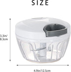 Ourokhome Manual Food Processor Vegetable Chopper, Portable Hand Pull String Garlic Mincer Onion Cutter for Veggies, Ginger, Fruits, Nuts, Herbs, etc., 500ml, White