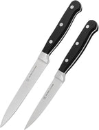 DURA LIVING 2-Piece Premium Kitchen Knife Set - Ultra-Sharp 5" Utility Knife & 3.5" Paring Knife, High Carbon Stainless Steel, Forged for Precision, Multipurpose Cooking Knives with Ergonomic Handles