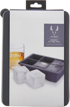 Viski Whiskey Ice Cube Tray with Lid, Large Makes Six 2-Inch Ice Molds, Perfect for Cocktails, Whiskey, Bourbon, and More, Stackable Silicone Molds for Home Bar and Parties, Set of 1, Grey