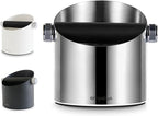 Espresso Knock Box, Large Capacity & Non-Slip Base Coffee Knock Box, Barista Tools, Espresso Machine Accessories (Silver)
