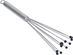 Restaurantware-German Standard 10.6 Inch Ball Whisk, 1 Kitchen Whisk With Silicone Balls - Ergonomic Handle, Dishwashable, Stainless Steel Manual Egg Beater, Durable, For Whisking, Stirring, Mixing
