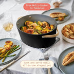 Beautiful 10-in-1,6Qt Electric Multi-Cooker with 7 Presets,Oven-Safe Pot & Lid,Sauté,Steam,Slow Cook,Slow Cooker, Simmer, Rice & More – Touch Display, Dishwasher Safe, Serves Up to 7 (Black Sesame)