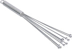 Restaurantware-German Standard 12.6 Inch Ball Whisks, 6 Dishwashable Kitchen Whisks - Ergonomic Handle, Durable, Stainless Steel Manual Egg Beater, Suitable For Whisking, Stirring, Mixing, Beating