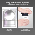 Clear Ice Cube Maker, 2.5 Inch Stainless Steel Crystal Large Clear Ice Ball Maker, Silicone Ice Cube Mold for Cocktails, Drinks & Bourbon, Whiskey Gifts for Men (1 Pack)