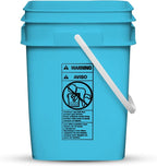 House Naturals 4 Gallon Square Food Grade Bucket Pail with Plastic Handles and Lid (Pack of 3) Made in USA containers (Aqua/Blue/Gray)