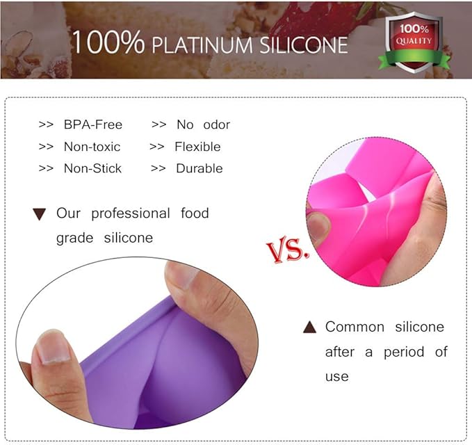 Silicone Fluted Pan Jello Mold Gelatin Molds Non-stick Baking Mold with Sturdy Handle Perfect for Cake, Jello, Mousse,Bread 9 inch