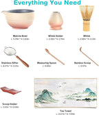 Premium Matcha Ceremony Set – Complete 9-Pcs Ritual Kit with Hand-Tuned Bamboo Whisk, Ceramic Bowl, Scoop & Sifter– Presented in Luxury Magnetic Gift Box, Perfect for Gifting or Self-Care