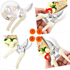 Leize Pruning Shears, Gardening Hand Pruner, Floral Shears, Strong Pruner for Flowers, Branches and Leaves (CreamA)