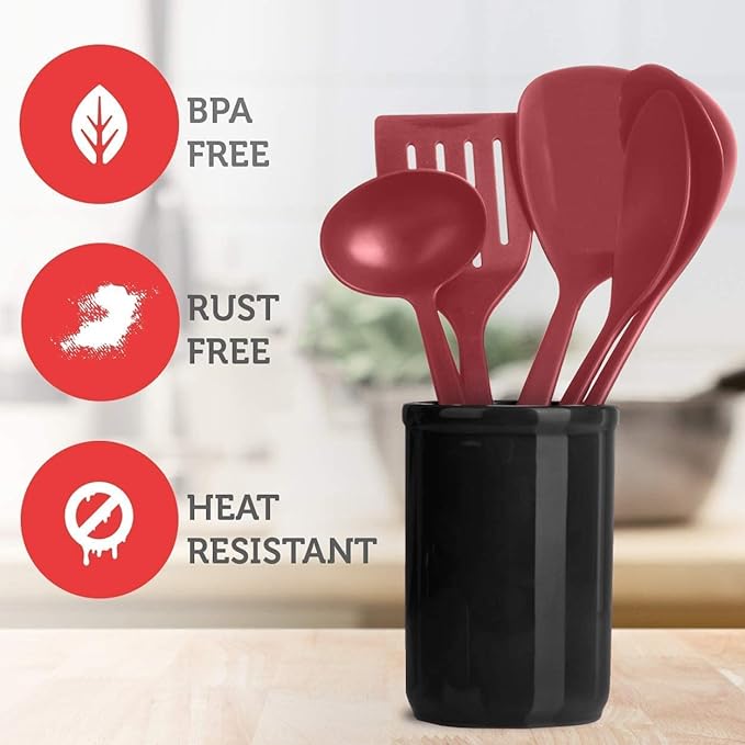 Eatex Nonstick Bakeware Sets with Baking Pans Set, 39 Piece Baking Set with Muffin Pan, Cake Pan & Cookie Sheets for Baking Nonstick Set, Steel Baking Sheets for Oven with Red Kitchen Utensils Set
