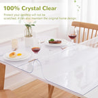 40 x 72 Inch Clear Table Cover Protector, Clear Table Protector for Dining Room Table, 1.5mm Plastic Table Cover, Waterproof Table Pad for Kitchen, Office