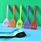 2Pack Small Silicone Turner High Heat Resistant Slotted Spatula for Fish, Eggs, Pancakes and More (8.2 IN, Pink)