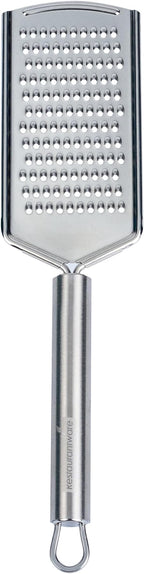 Restaurantware-German Standard Fine Handheld Grater, 1 Flat Cheese Grater - Dishwashable, Durable, Stainless Steel, With Handle, Suitable For Chocolate, Nutmeg, Garlic, Lemon, And, More