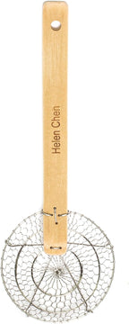 Helen’s Asian Kitchen Spider Strainer | Compact 5-Inch Bamboo Wire Mesh Ladle with Handcrafted Handle for Precision Cooking and Small Portions