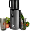 Cold Press Juicer, Juicer Machines with 4.7" Wide Feed Chute for Juice Extractor, Slow Masticating Juicer for Whole Vegetables & Fruits, High Juice Yield, Easy to Clean (Black)