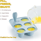 Toddler Popsicles Molds 1 Pack 6 Handle, BPA Free Silicone Baby Popsicles Molds, Baby Essentials Baby Shower Gifts