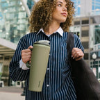 Owala FreeSip Tumbler Insulated Stainless Steel Water Bottle with Built-in Straw and Side Handle, For Travel, Work, School, and Sports, 40oz, BPA Free, Leak Proof, Off Road