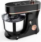 Stand Mixer 6QT Kitchen Mixer with LED Smart Touchscreen, 11-Speed Tilt-Head Mixer with Timer, 4 Preset Menus, Stainless Steel Bowl, Dough Hook, Whisk, Beater,Black