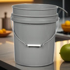 House Naturals 5 Gallon Premium HPDE Plastic Bucket - Made in USA Food Grade Storage Container, BPA Free All Purpose Pail (5, Gray)