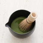 WENSHUO Matcha Whisk Set, Ceramic Matcha Bowl & Whisk Holder, Bamboo Accessory, Modern Design (Matte Black, Pouring Spout)