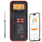 AI Digital Meat Thermometer, 500 ft Long Range Bluetooth Grill Thermometer for Smoker, Oven, BBQ, Digital Food Thermometer for Kitchen Cooking (Single Probe)