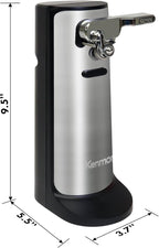 Kenmore Electric Can Opener - Arthritis-Friendly, Bottle Opener, Knife sharpener, Latas Abrelatas, Cord Storage, Automatic Countertop Appliance Stainless Steel Detachable Cutting Lever