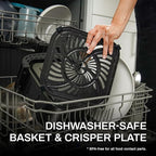 Air Fryer 6.8 Quarts, 10-in-1 Functions, Air Fry, Roast, Bake, Broil, Dehydrate, Large & Compact Air Fryers, Nonstick & Dishwasher-Safe Airfryer Basket, Stainless Steel Air Fryer, Easy to Use