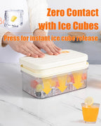 Brigii Ice Cube Tray with Lid&Bin, Ice Cube Mold with 56 Cubes, Stackable Ice Trays for Freezer with Easy-Release Silicone Bottom, for Drinks, Coffee, cocktail