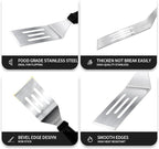 Metal Spatulas for kitchen Use, Pieces Professional Serving Spatula with Heat Resistant Handle, 9.8 Inch Stainless Steel Spatula Ideal for Pancakes, Eggs, Griddle Scraper, BBQ or Desserts