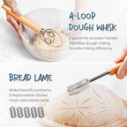Rorecay Banneton Bread Proofing Baskets Set of 2, 9 Inch Round Cane Sourdough Bread Rising Basket Bowls with Sourdough Bread Making Tools Baking Supplies for Sour Dough Proofing Fermentation