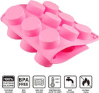 2pcs Round Silicone Molds 15 Cavity Cylinder Silicone Soap Mold for Handmade Soap, Lotion Bars, Bath Bombs, Shower Steamer,Shower Tablets,Beeswax,Candles